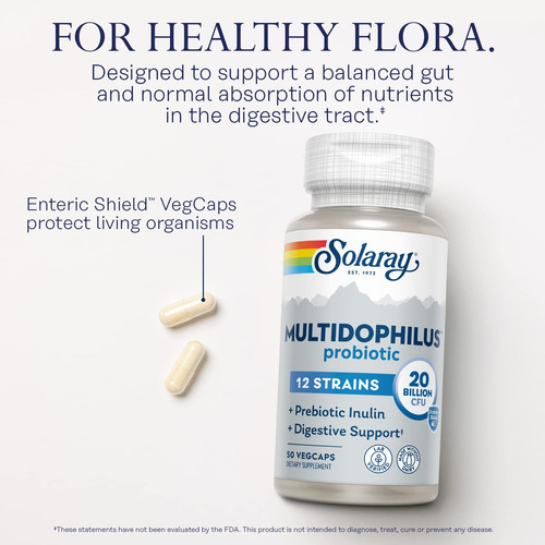 Suplemento Solaray Multidophilus 12 Strain Probiotic 20b Cfu