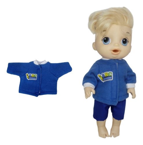 Jaqueta Azul Escolar Para Boneco Baby Alive