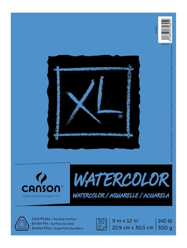 Imagen 2 de 8 de Block Xl Watercolor Canson Acuarela Pintura 22,9 X 30,5 300g