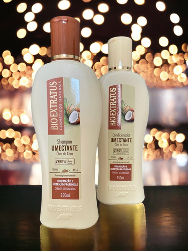 Kit 1 Shampoo 1 Condicionador Brilho Umectante 250ml Bio Ext