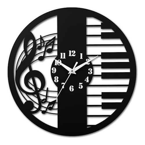 Reloj De Pared De 12 Pulgadas Tema Musical De Notas Mus...