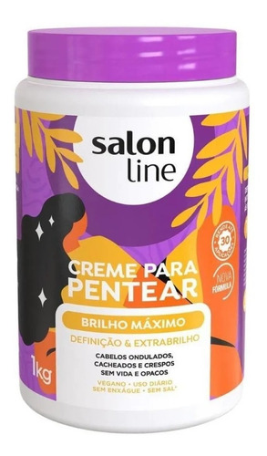 Creme Para Pentear Brilho Umidificado 1kg Salon Line 