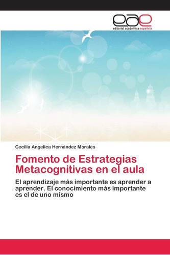 Libro: Fomento De Estrategias Metacognitivas En El Aula: El