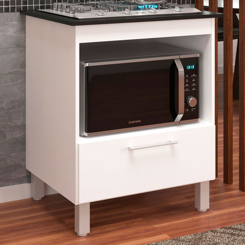 Armário De Cozinha Barcelona Para Cooktop 4 Bocas 1 Porta Cor Branco