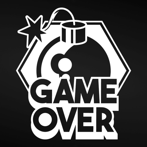 Adesivo 75x65cm - Game Over Fim De Jogo Bomb Bomba