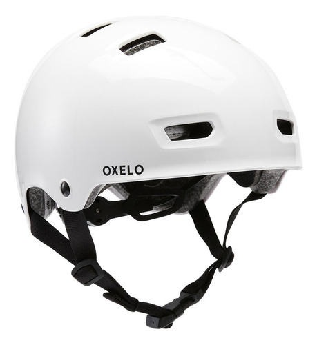 Casco de skate, patín, scooter y bicicleta MF500, color blanco, talla M/55-59 cm