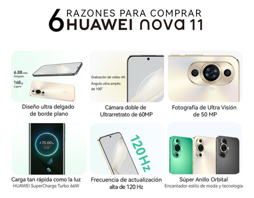Huawei Nova 11 256 GB negro 8 GB RAM - Bueno (Reacondicionado)