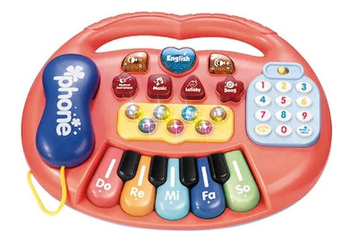 Piano Organeta Musical Telefono Bebes Niños Coral + Baterias