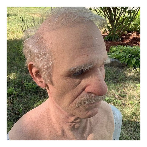 . Máscara De Peruca Realista 3d Do Velho De Halloween