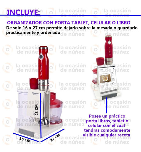 Imagen 3 de 7 de Mixer Batidora De Mano Peabody Minipimers Vaso Licuadora