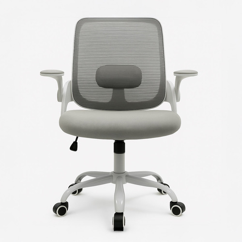 Silla Para Oficina Hermes Para Escritorio Lino Mesh Gris Brazos Base Metal Ballsellings