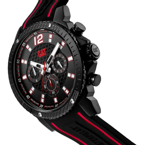 Reloj Cat Hombre Carbon Blade Crono Malla Caucho Ag Oficial