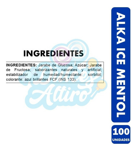 Caramelo Alka Ice Mentol Bolsa De 100 Unidades