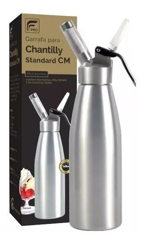 Garrafa De Chantilly Sifão Profissional Fpro Alumínio 1 Litro