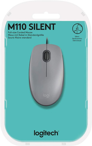 Mouse Logitech M110 Silent Gris Alambrico Color Gris Medio