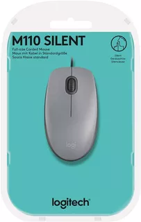 Mouse Logitech M110 Silent Optico Usb Silver Color Gris medio