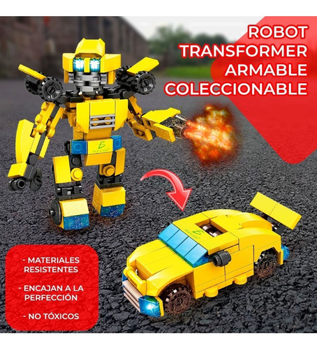 Juguete De Bloques Robot Transformer Armable 130 Pz T3272