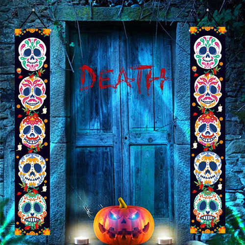 Halloween Sign Decor Bunting Hanging Para Porch Front Door