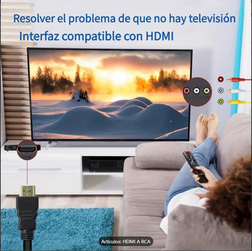 Cable Rca A Hdmi 1.5mts De Largo