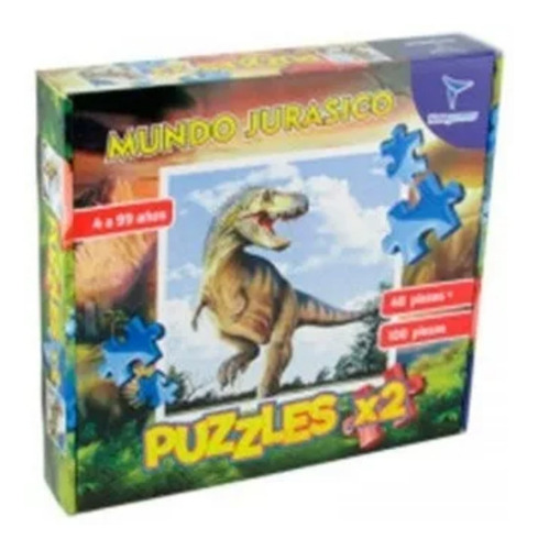 Rompecabeza Toto Games Puzzle X2 Mundo Jurasico 48+100 Pzs