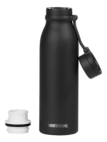 Botella Térmica Waterdog Acero Ta600 Ml Frio Calor Hermetica Color Negro