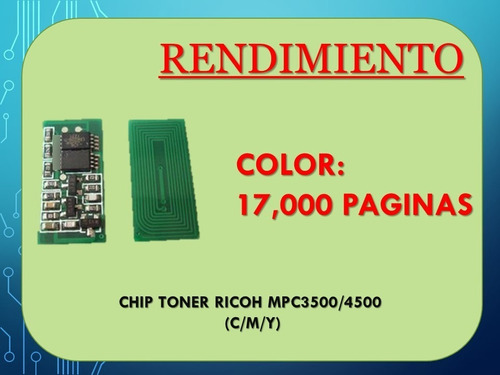 Chip Toner Cyan Ricoh 841345/888607 Mpc3500/4500