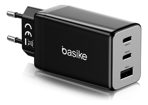 Carregador Turbo 65w Tipo-C e USB Para Samsung iPhone Motorola Cor Preto