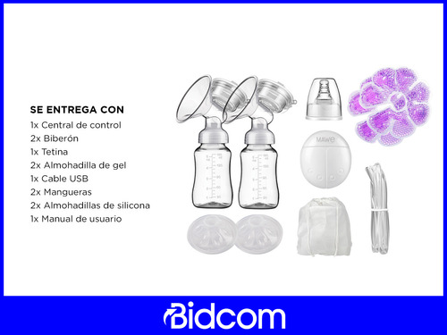 Extractor Leche Materna Eléctrico Automático Kit Doble 150ml