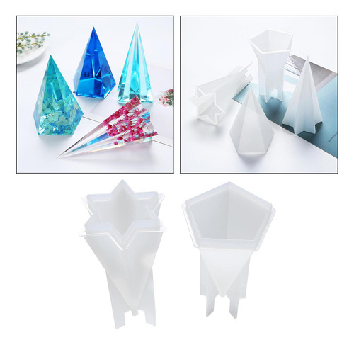 Molde De Silicona Tipo Cónico, Moldes Piramidal Hexágono
