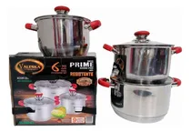 Comprar Juego De Ollas Valeska Modelo Prime 6 Pcs Acero Inoxidable
