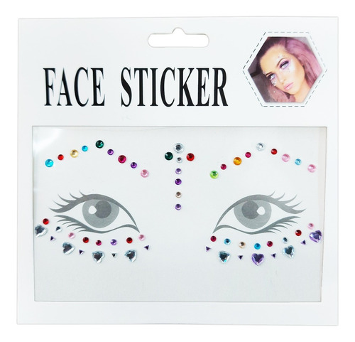 Face Sticker Diamantes Cara Y Cuerpo Color I'