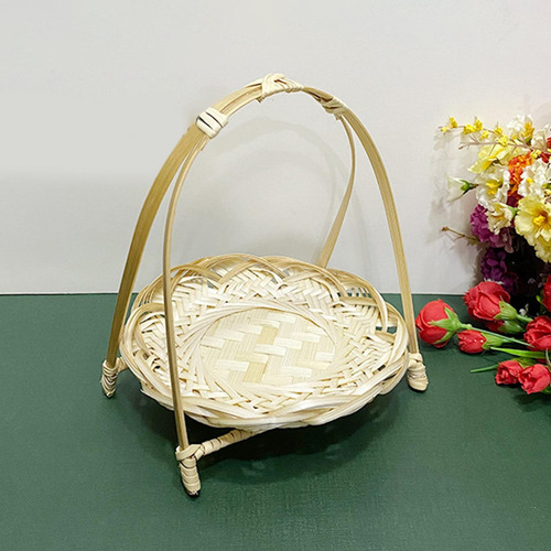 Cesta De Frutas Tejida, Cesta Rústica De 1 Nivel