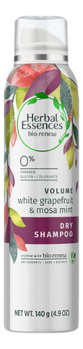 Shampoo seco Herbal Essences Bío:renew White Grapefruit & Mosa Mint en aerosol de 140g por 1 unidad