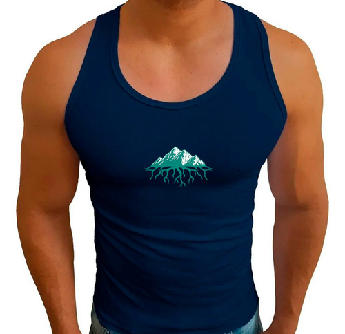 Regata Americana Estampa Montanha Masculina Camiseta