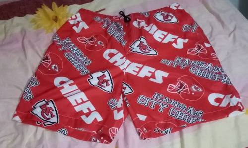 Imagen 3 de 5 de Pantaloneta Hombres Nfl Kansas City Chiefs Long Swim Trunks