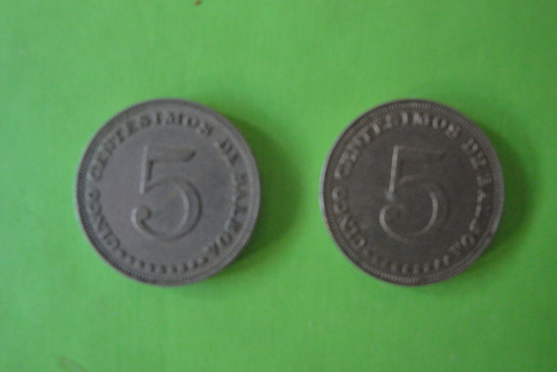 Moneda 5 Centesimos De Balboa Año 1966 Y 1962 Panama