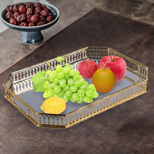 Bandeja De Servicio Con Espejo, Tocador De Maquillaje, Plato