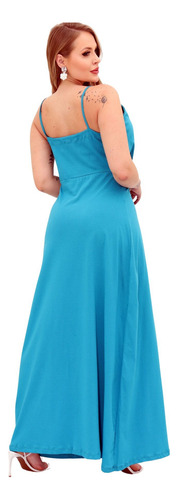 Vestido Longo Alça Soltinho Algodão Moda Verão Moda Feminina