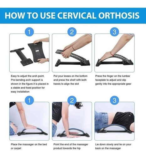 Masajeador Estirador Lumbar Ajustable Alivia Dolor Espalda