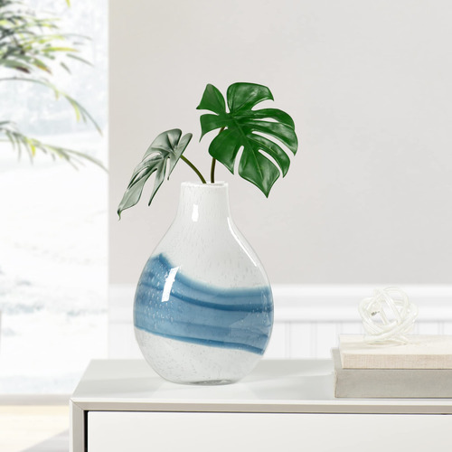 Jarrón De Vidrio Blanco Para Decoración De Sala De Estar