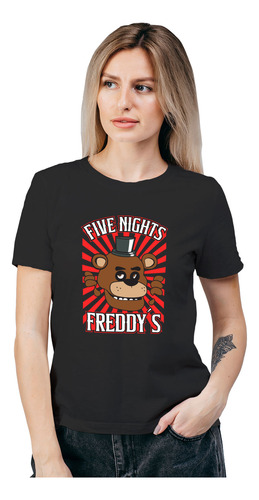 Polera Mujer Five Nights Freddy Fnat Poster Algodon Wiwi