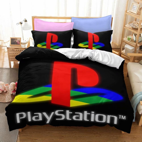 B Fundas De Almohada Para Colcha Playstation De 3 Piezas