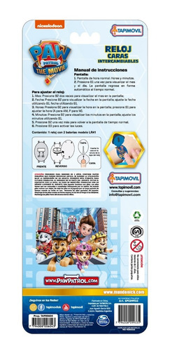 Imagen 2 de 3 de Reloj Digital Paw Patrol Chase Rubble Marshall Skye Everest