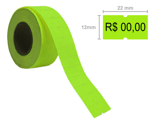 50 Rolos De Etiqueta Mx5500 Verde Fluorescente 