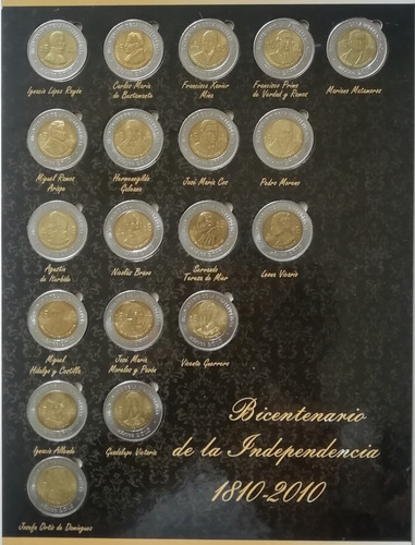 Colección Completa De 5 Pesos Bicentenario De La Revolución (Usado)