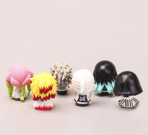 Juego De 6 Figuras De Acción De Demon Slayer, Versión Linda,