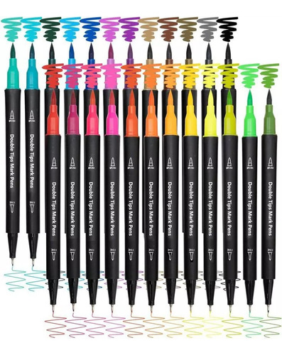 Set De Marcadores Acuarelables Punta Doble - 36 Colores