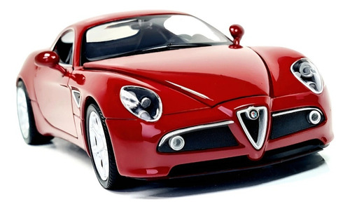 Alfa Romeo 8c Competizione 1/24 Escala Colección Welly Roja Sangre Metalizada