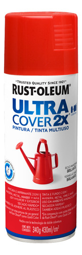 Pintura Aerosol Ultra Cover Colores 340 Ml Rust Oleum Rex Color Rojo Manzana Mate