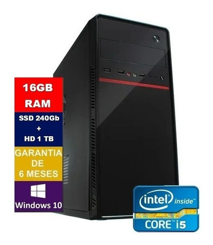 Pc Computador Cpu I5 +ssd 240+hd 1tb, 16gb, Mon 19,video 2g